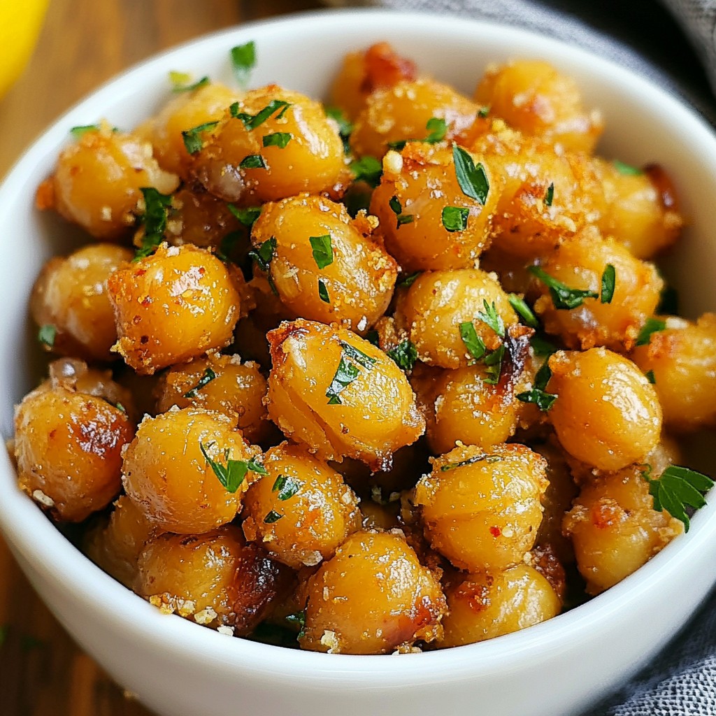Lemon Garlic Roasted Chickpeas Knuspriger Snack Genuss