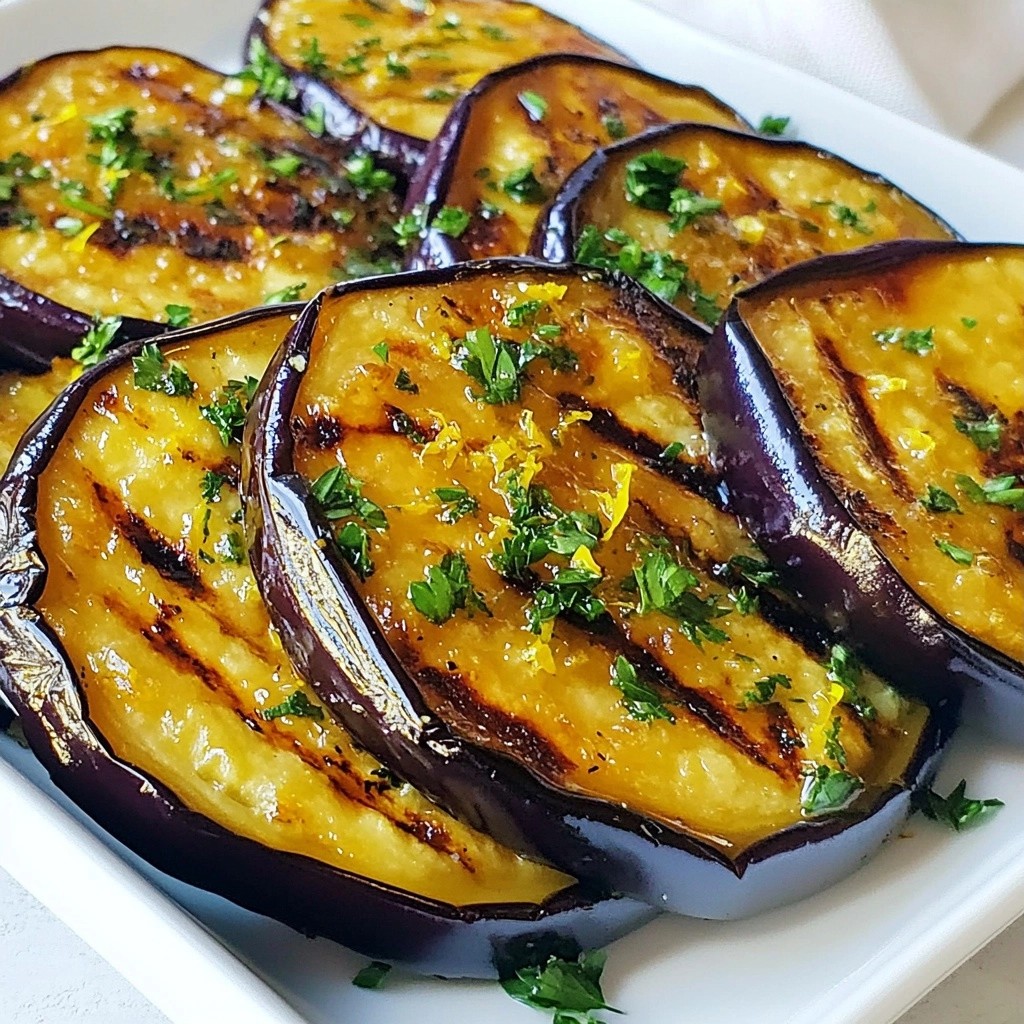 Zesty quick side dish Grilled Lemon Herb Eggplant