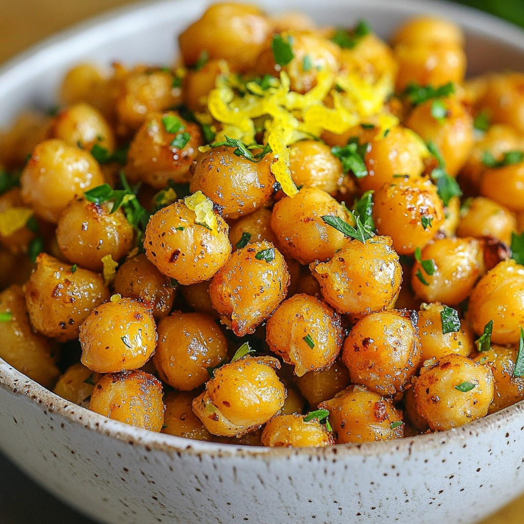 Lemon Garlic Roasted Chickpeas Knusprig und Lecker