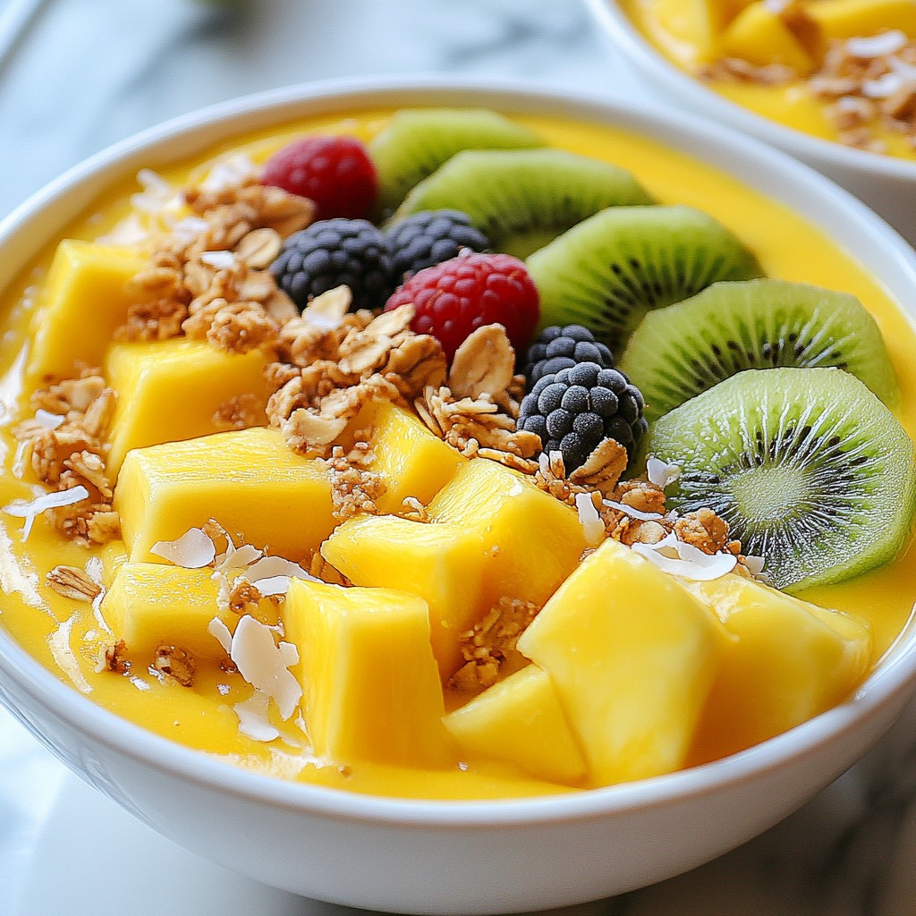 Mango Pineapple Smoothie Bowls Frisch und Nahrhaft