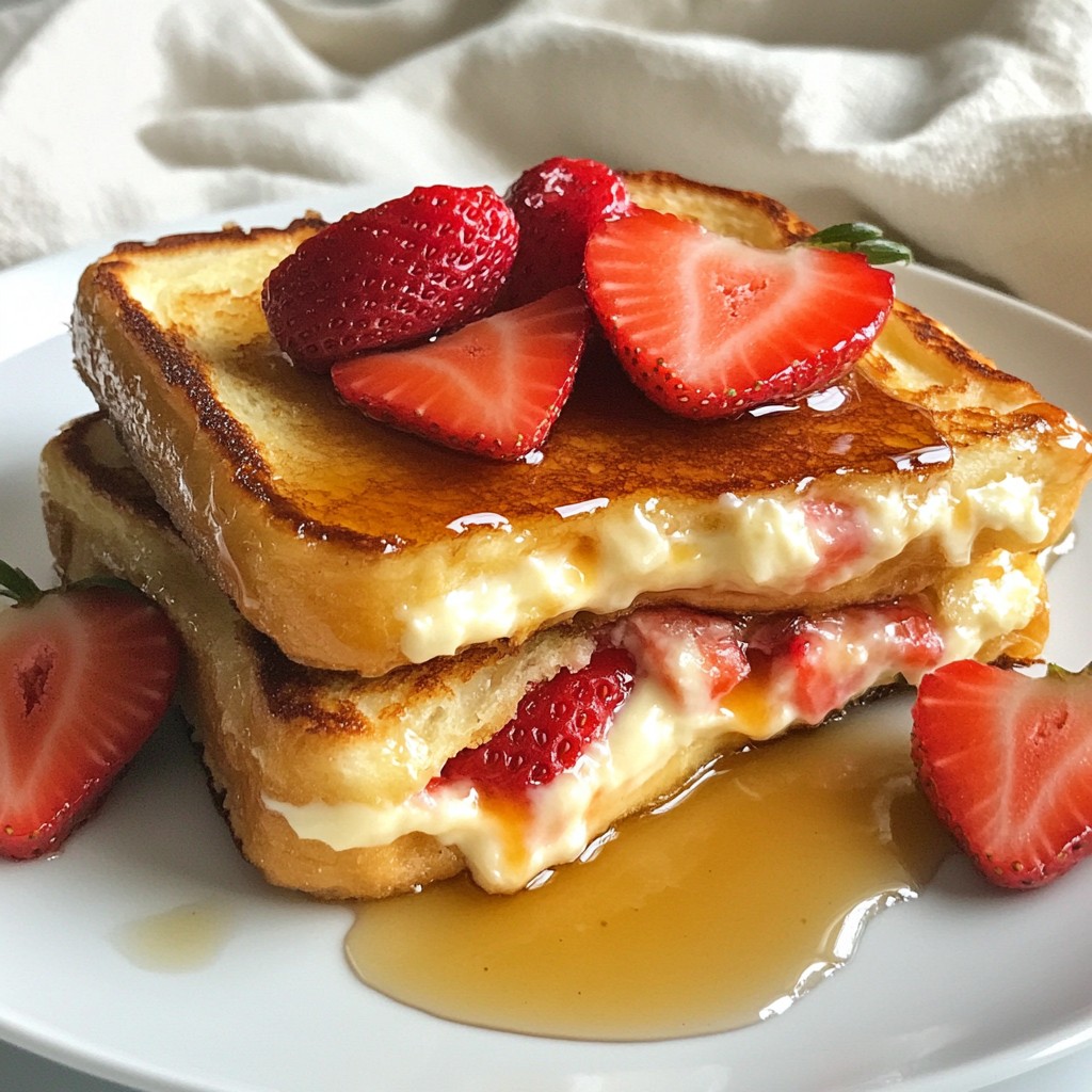Strawberry Cheesecake Stuffed French Toast Rezept