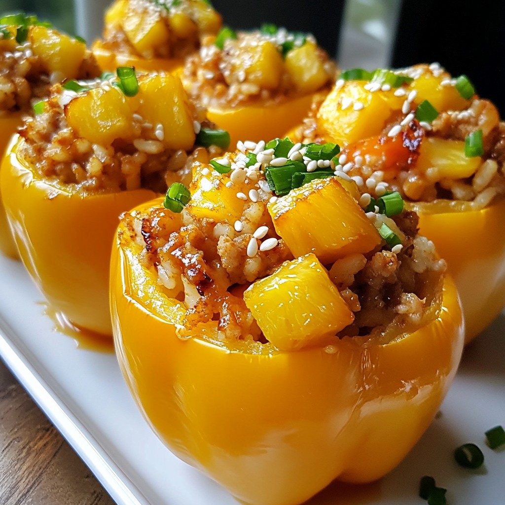Teriyaki Chicken Stuffed Peppers Einfaches Rezept