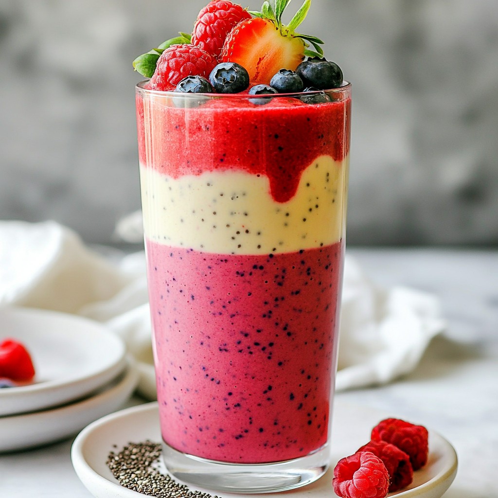 Triple Berry Smoothie Frisch und Nahrhaft Genießen
