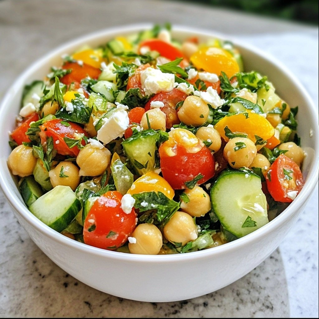 Crunchy easy side dish Lemon Herb Chickpea Salad