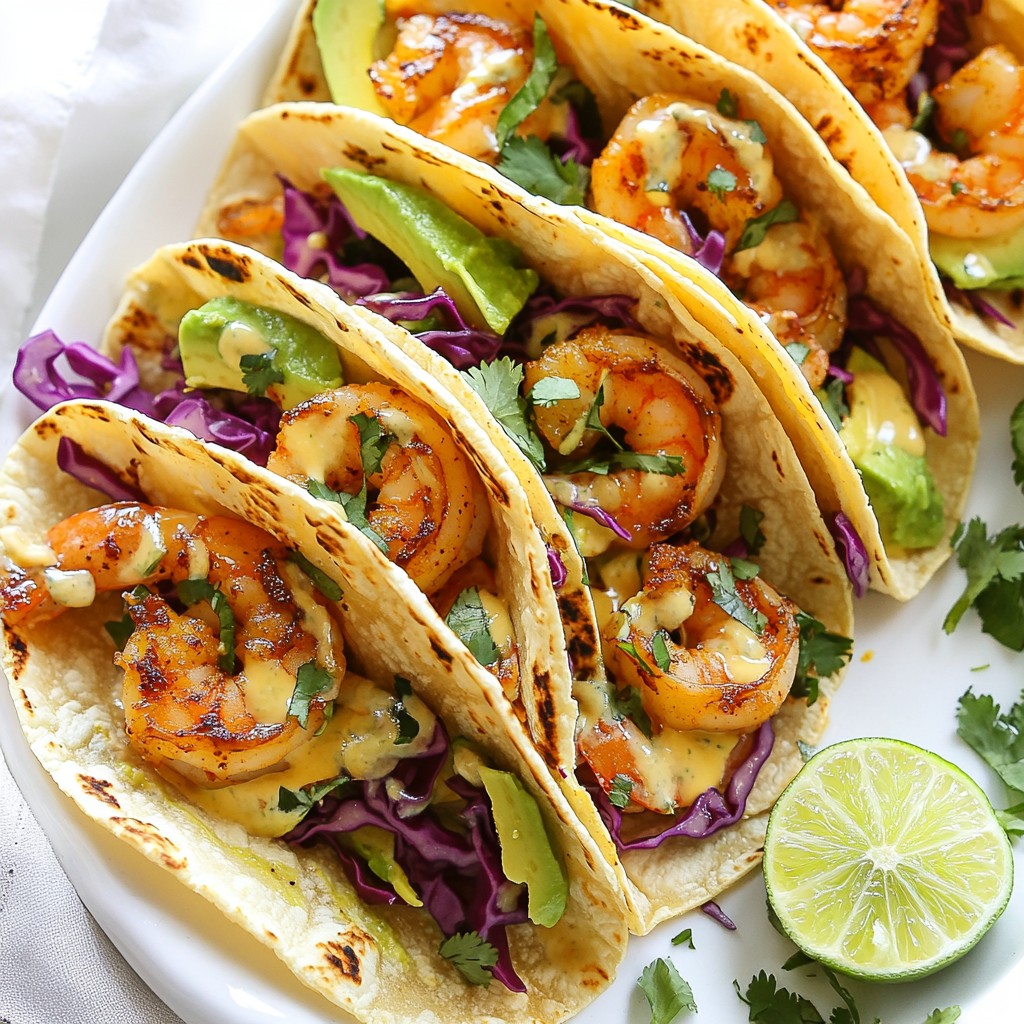 Würzige Knoblauch-Garnelen-Tacos Einfache Rezeptidee