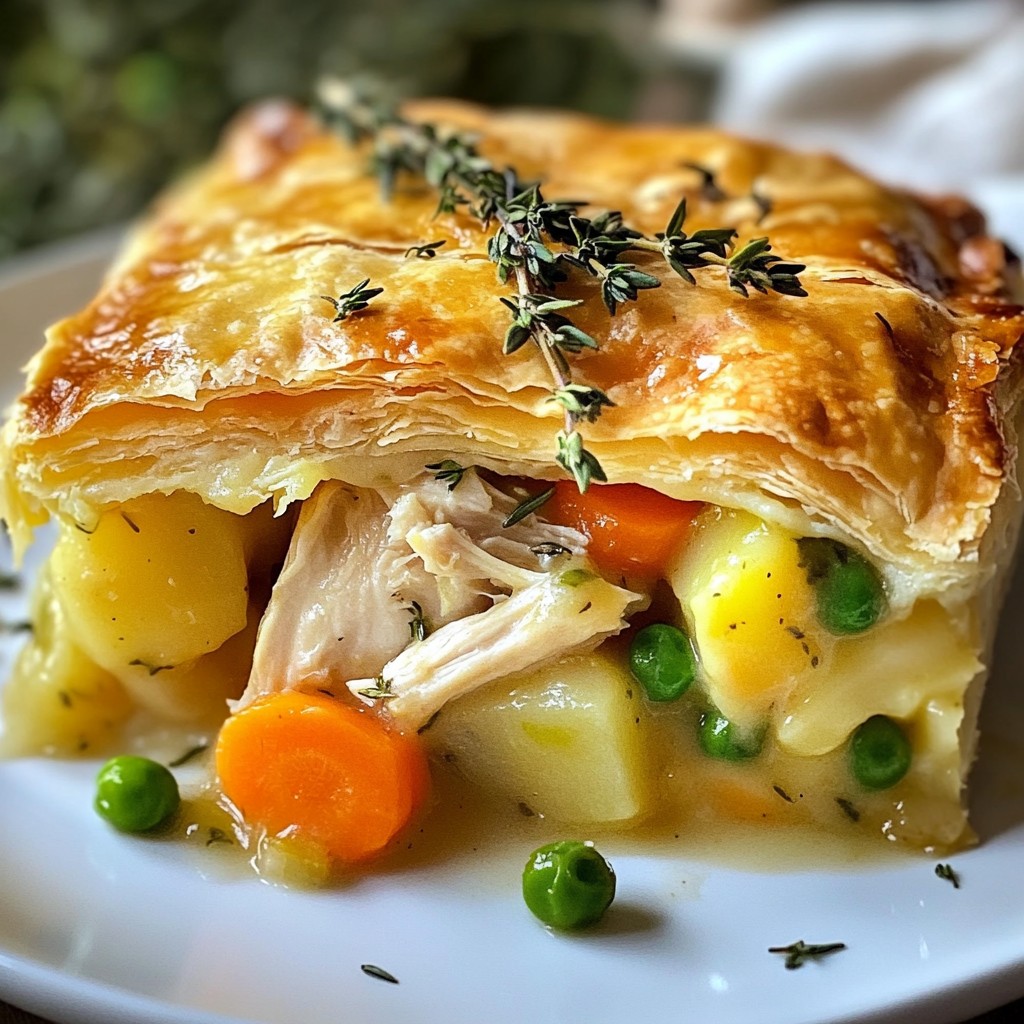 Knoblauch-Kräuter-Hühnchen-Pastete Schmackhaft und Einfach