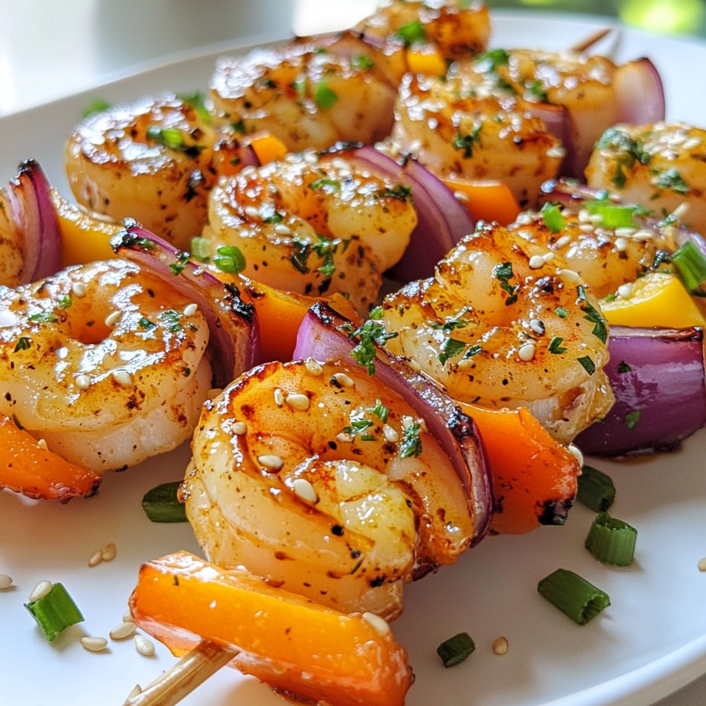 Honig-Knoblauch Glasierte Garnelen-Kebabs Genuss