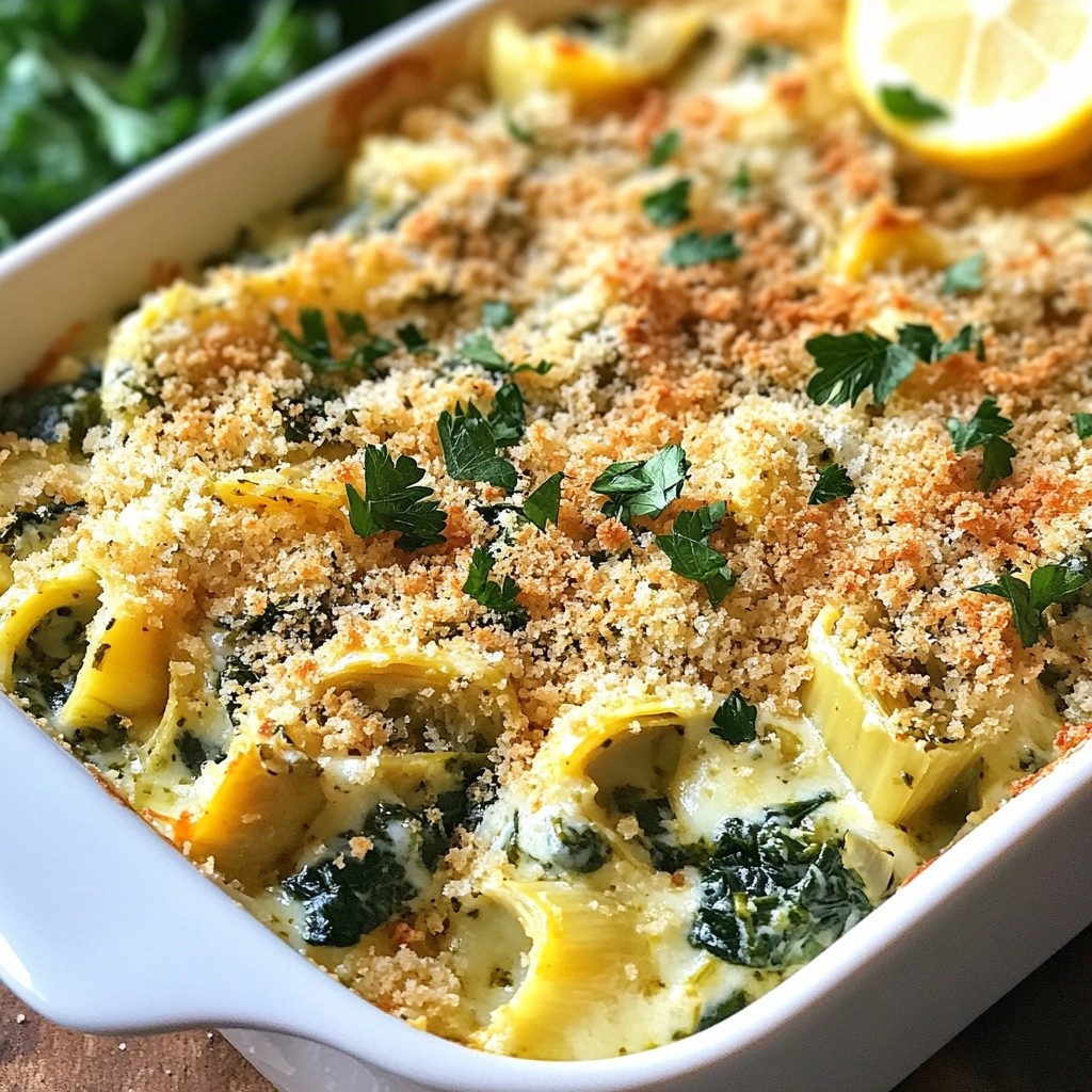 Cheesy easy side dish Spinach Artichoke Casserole lecker