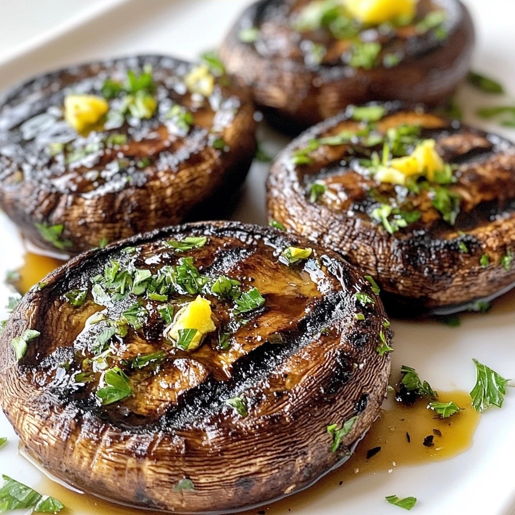 Savorful quick side dish Grilled Herb Portobello Mushrooms