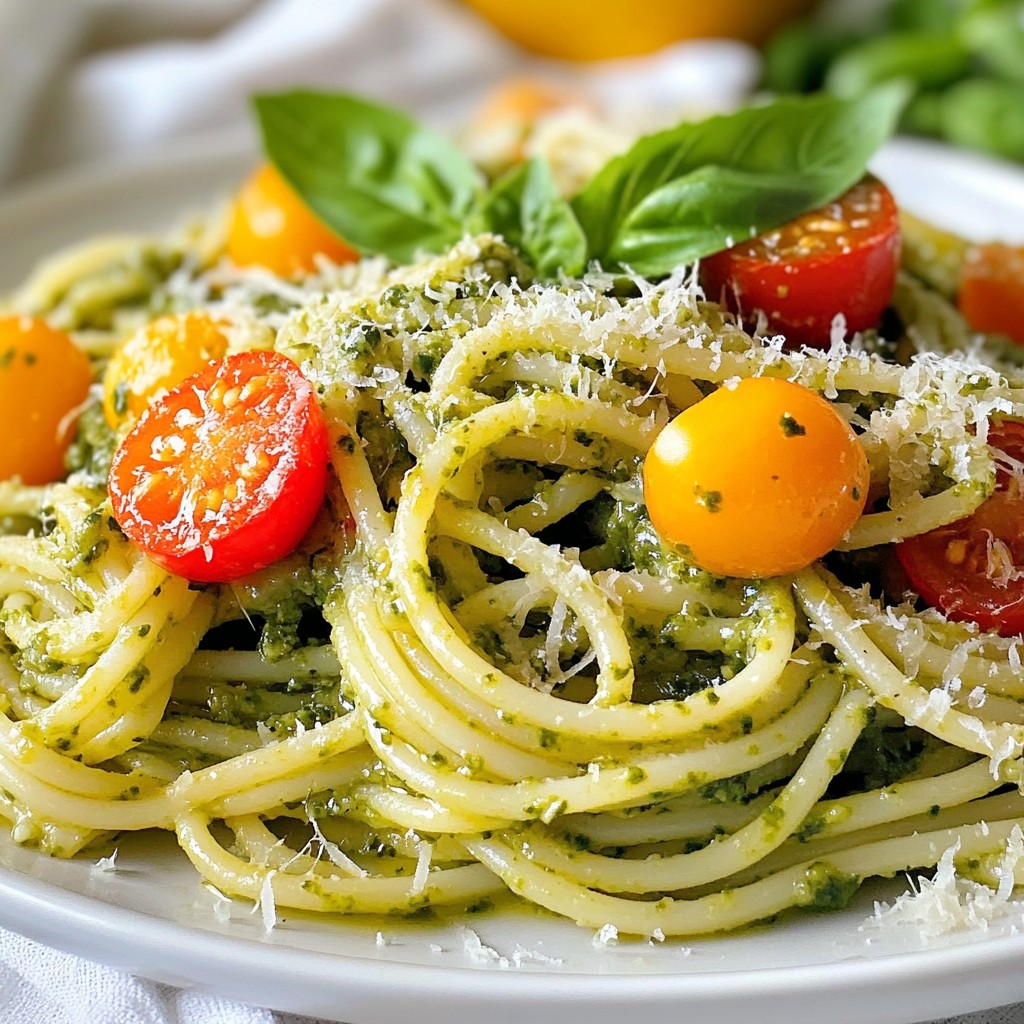Lemon Basil Pesto Pasta Schnelle und leckere Idee