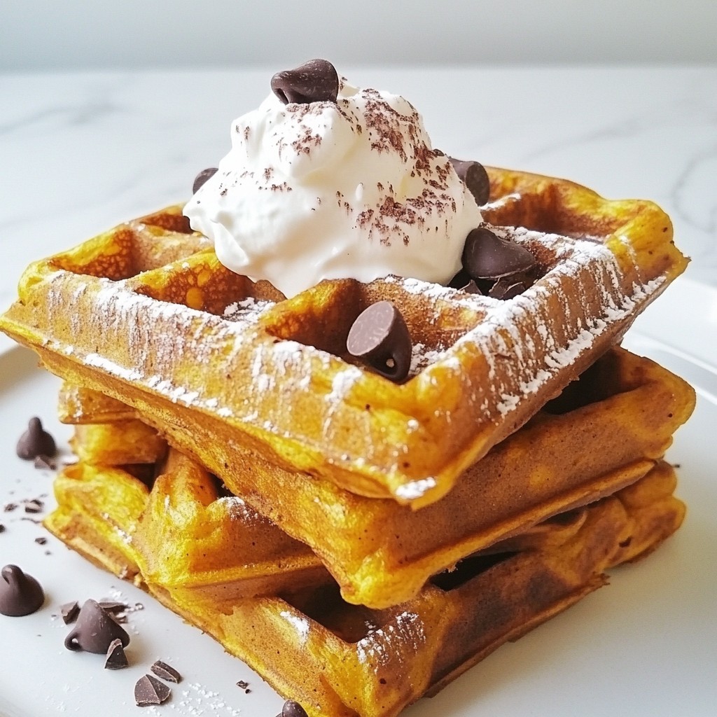 Schokoladenstückchen Kürbis Waffeln köstlicher Genuss
