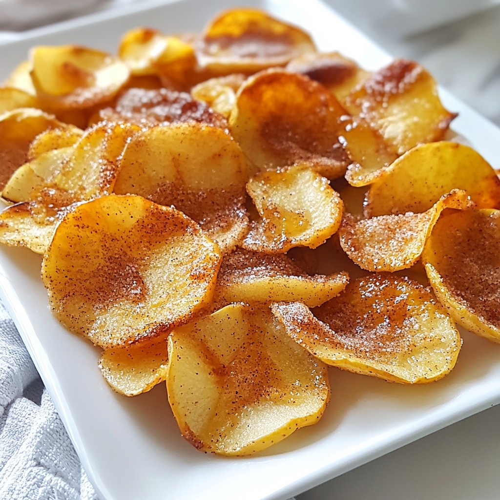 Cinnamon Sugar Apple Chips Köstlicher Snack Genuss