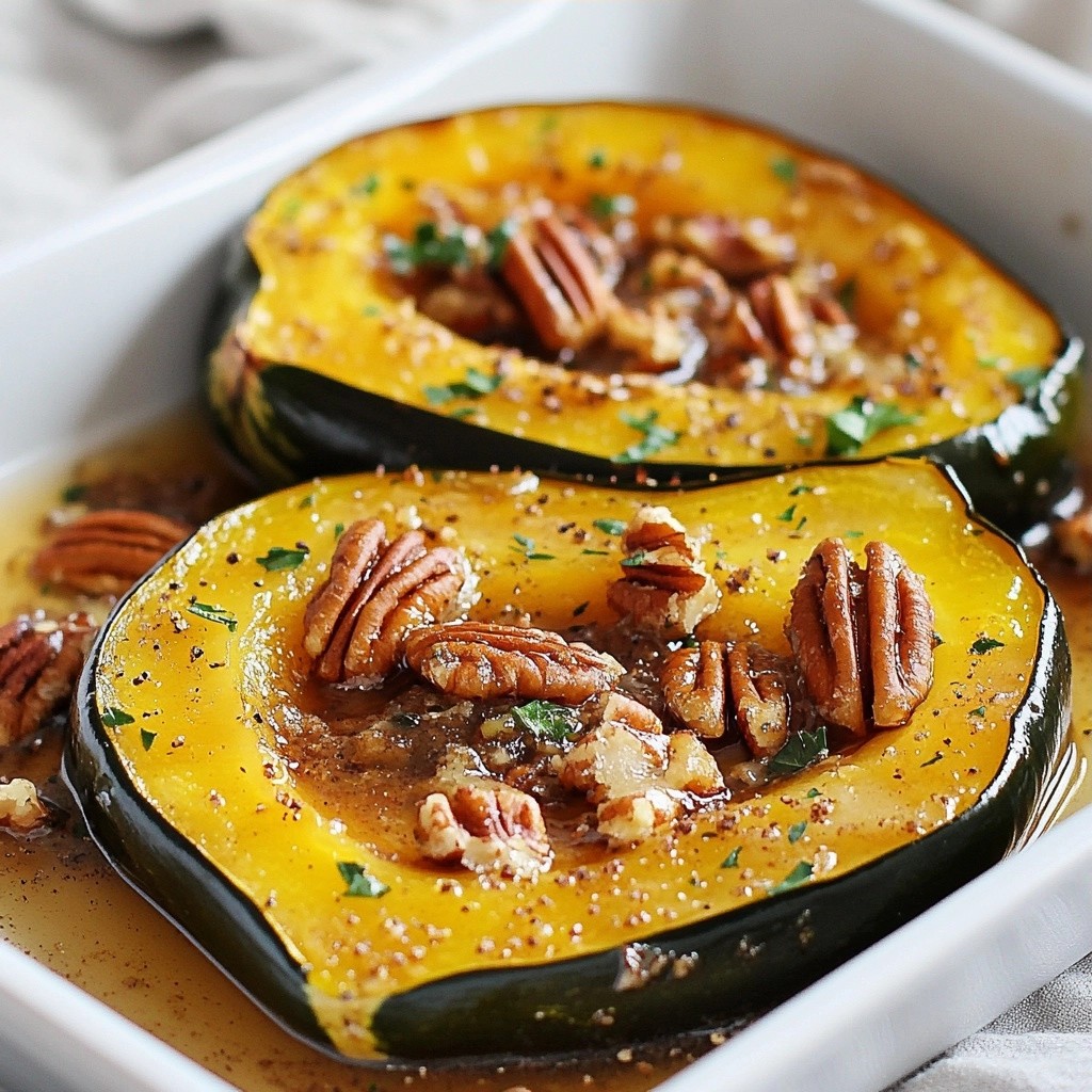 Einfache Beilage Maple Roasted Acorn Squash Rezept