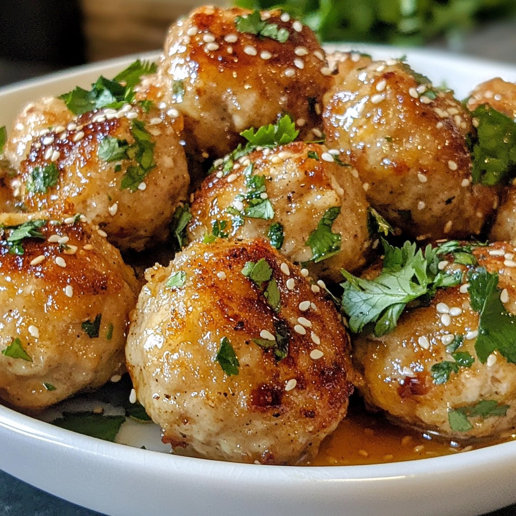 Sesame Ginger Chicken Meatballs Einfach und Lecker