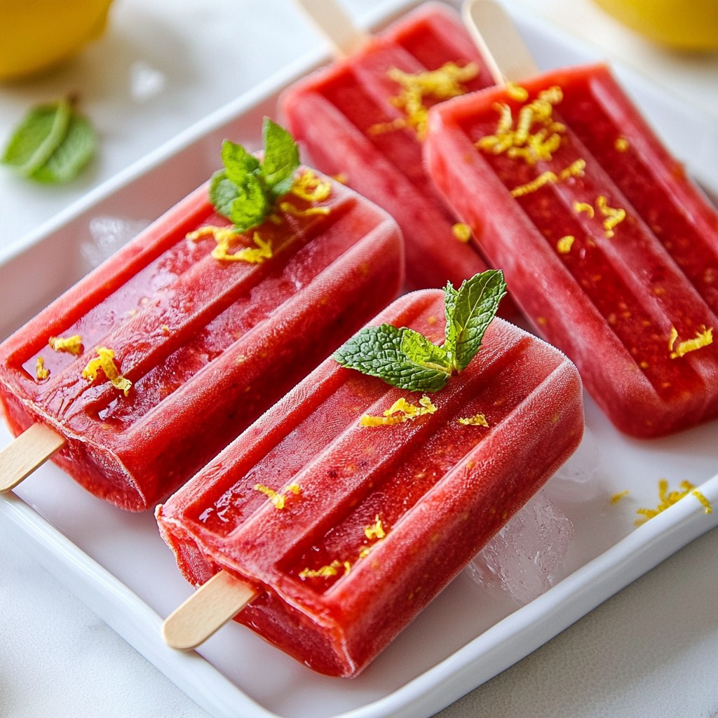 Erdbeer Zitronenlimonade Popsicles Erfrischender Genuss