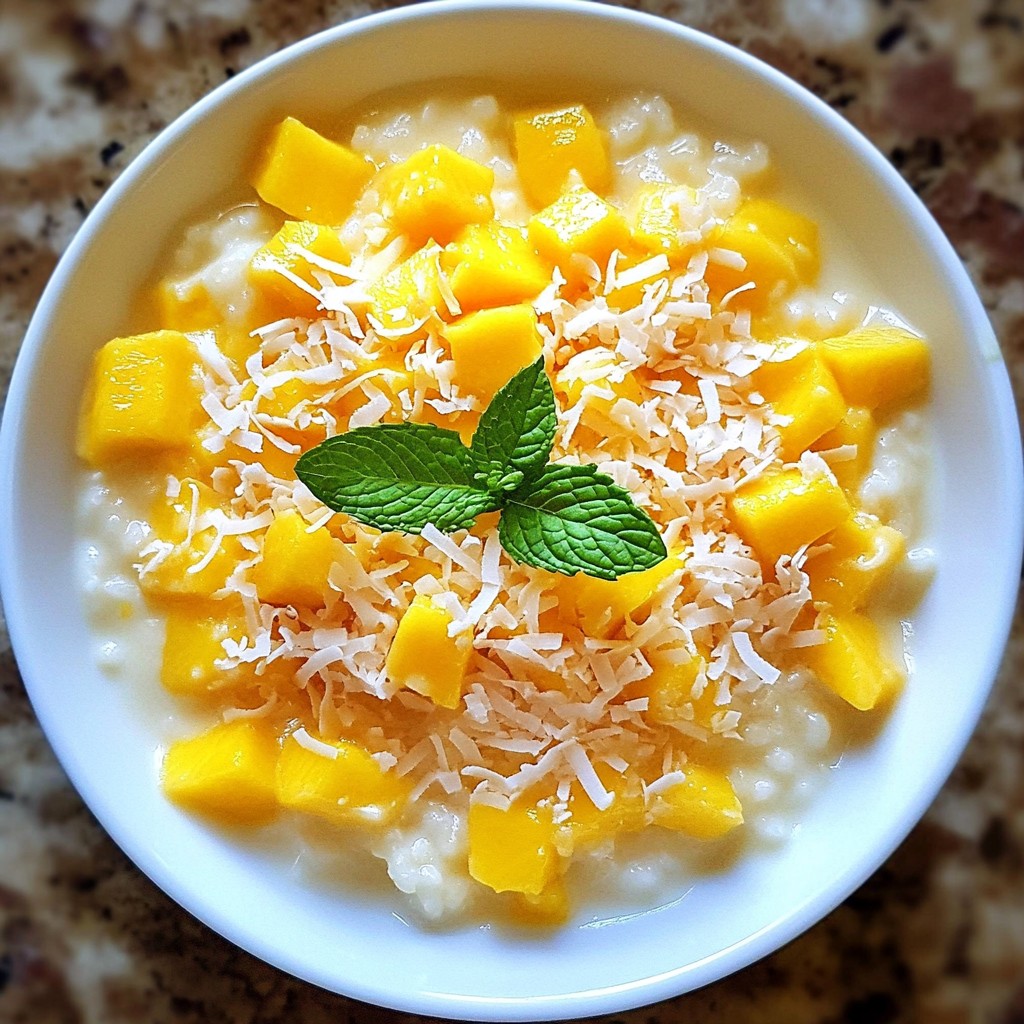 Mango Coconut Rice Pudding Einfaches Dessertgenuss