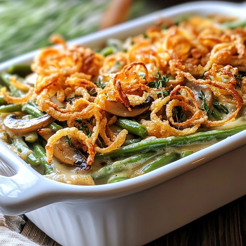 Einfache Beilage Holiday Herb Green Bean Casserole