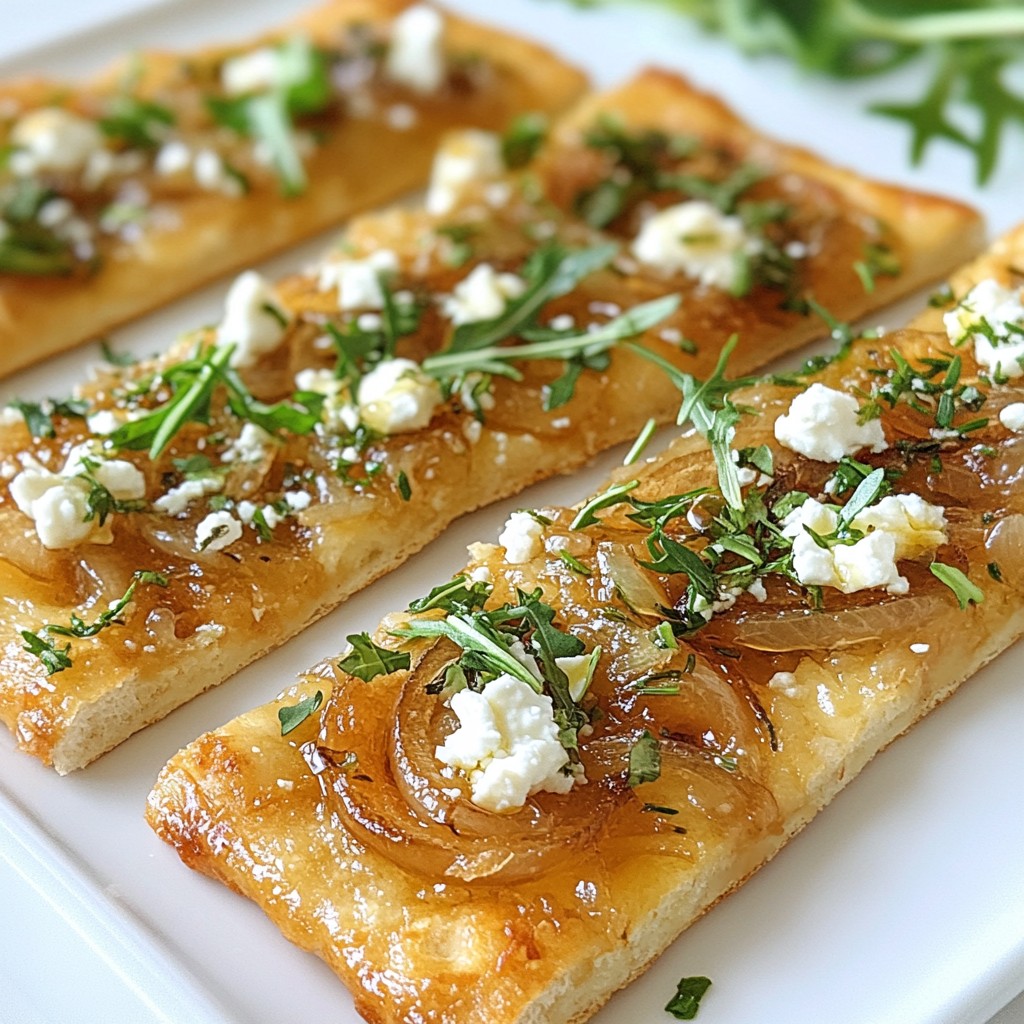 Karamellisierte Zwiebel Ziegenkäse Fladenbrot Rezept