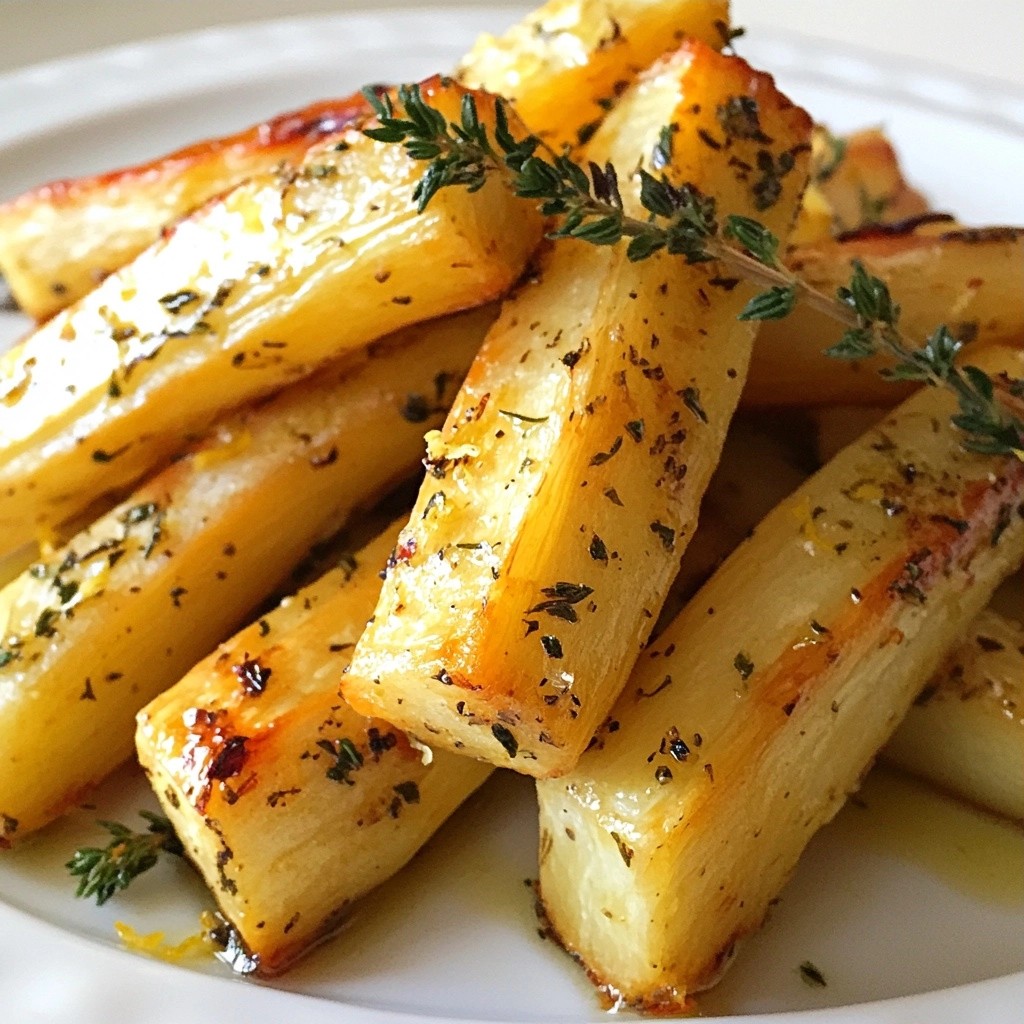 Elegante Beilage Knoblauch-Thymian Röstpastinaken