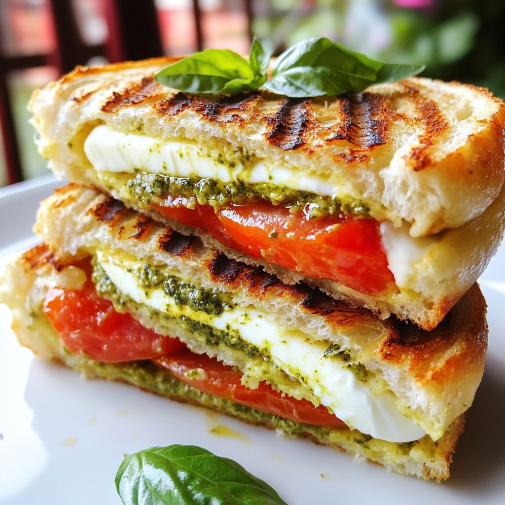 Tomato Mozzarella Pesto Panini Einfache Genuss-Rezept