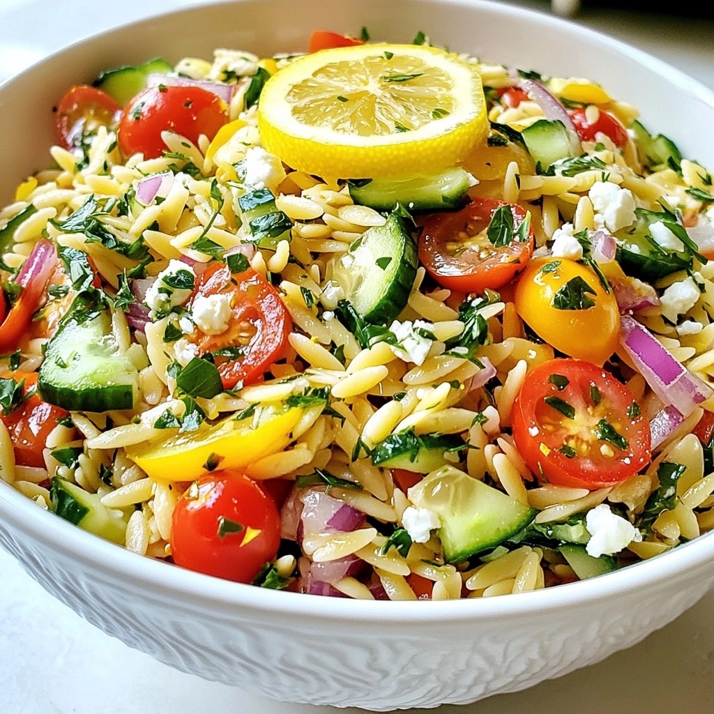 Zesty side dish Lemon Herb Orzo Salad frisch genießen