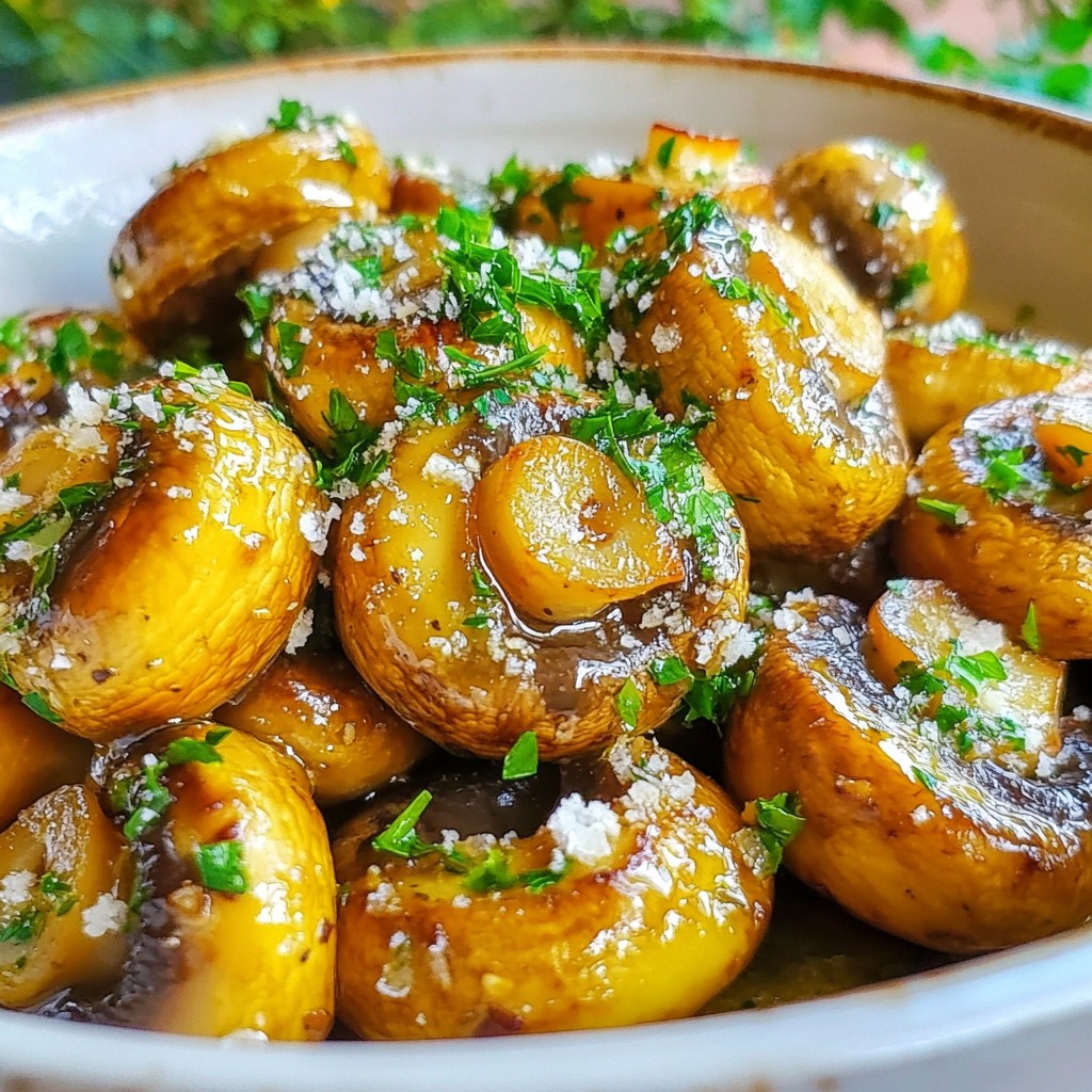 Knoblauchbutter-geröstete Champignons einfache Anleitung