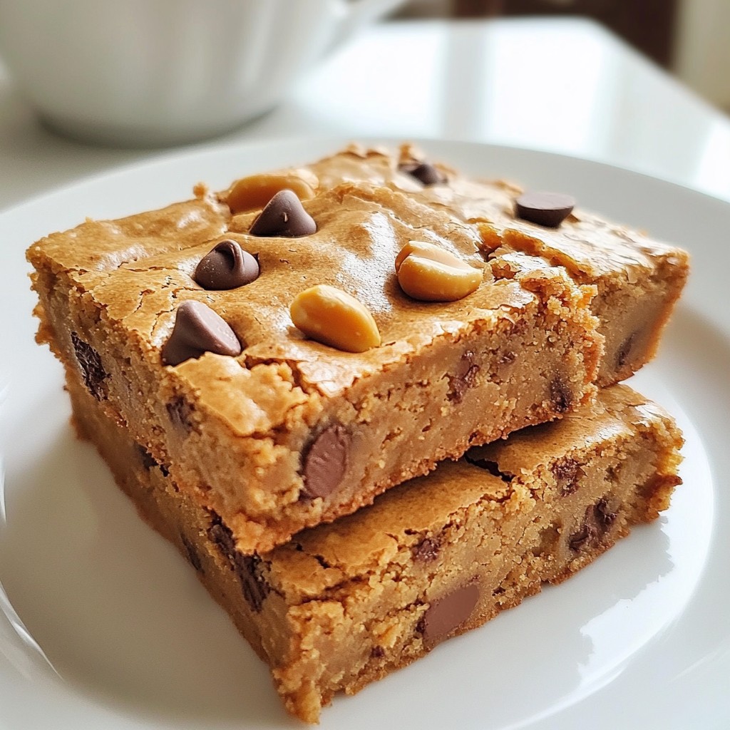 Peanut Butter Chocolate Chip Blondies Einfaches Rezept