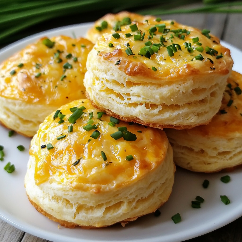 Einfache Cheddar & Chive Biscuits Lecker und Saftig