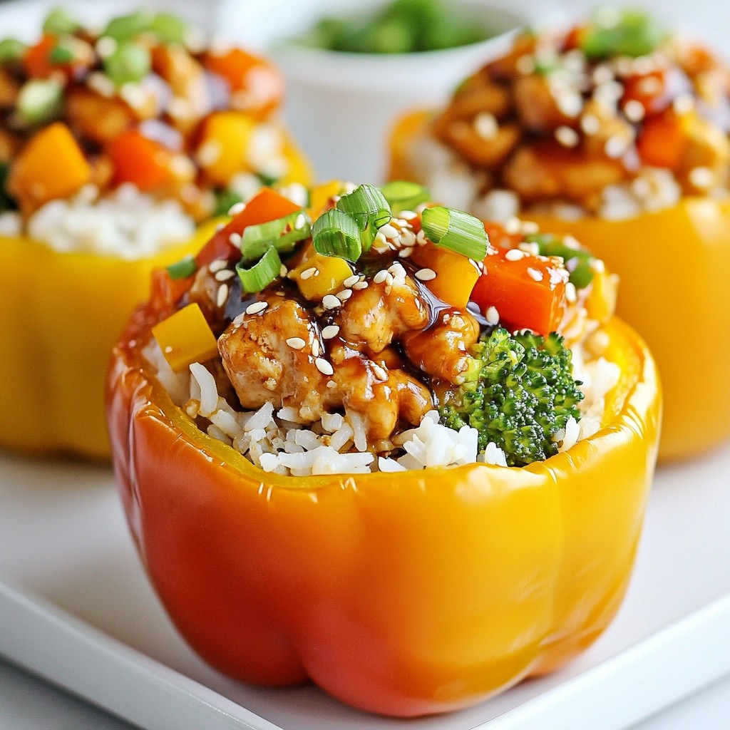 Teriyaki Chicken Stuffed Peppers Leckere gefüllte Paprika