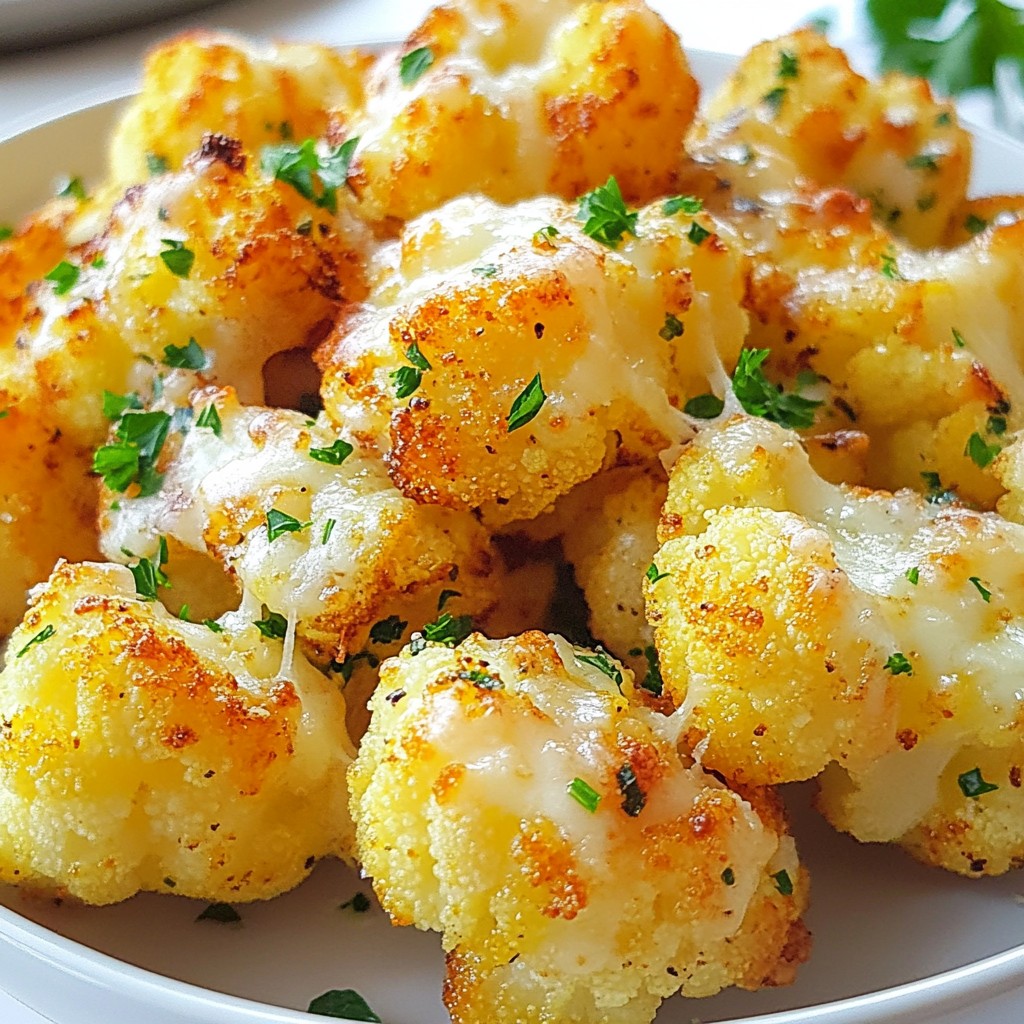 Knoblauch Parmesan Blumenkohl Häppchen Snack Ideen