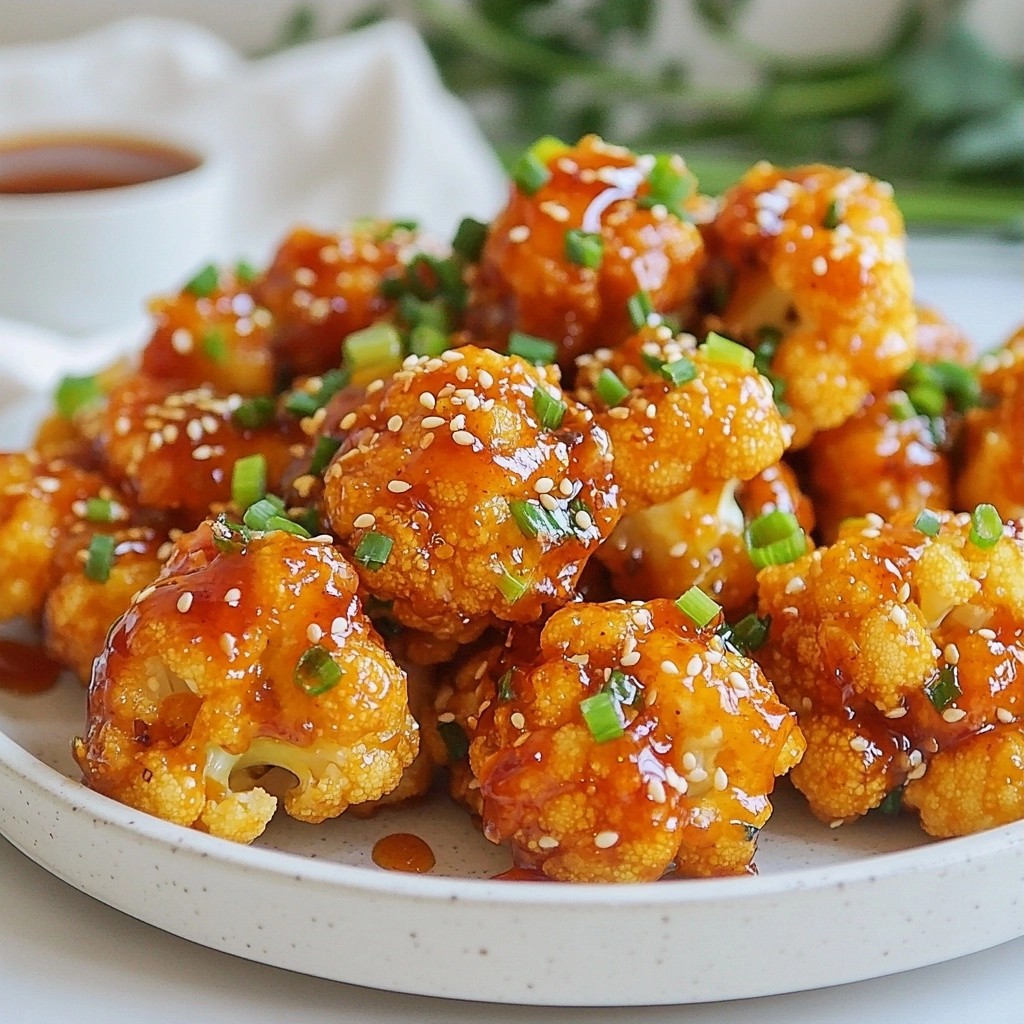 Crispy quick side dish Honey Sriracha Cauliflower Bites