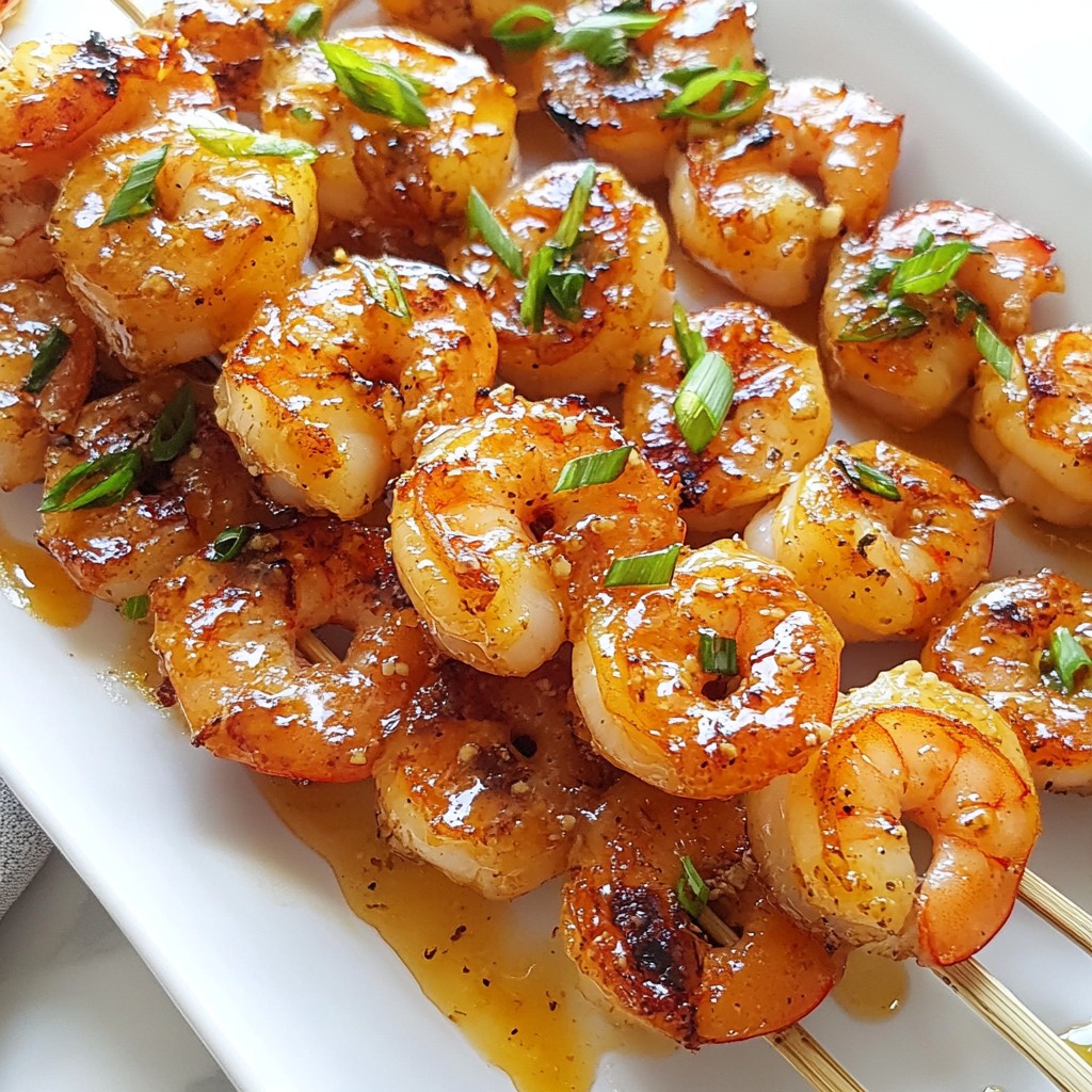 Köstliche Honey Garlic Shrimp Skewers Einfaches Rezept