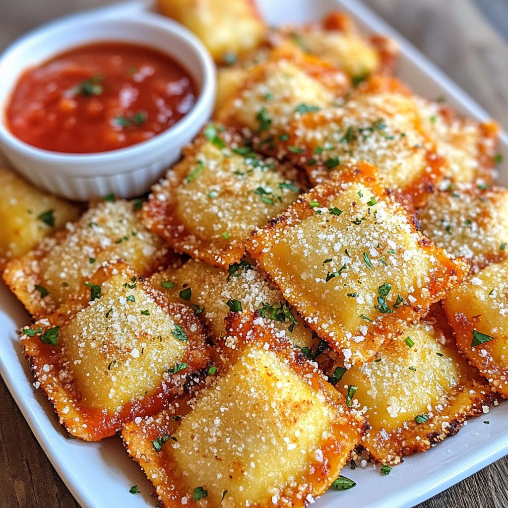Parmesan Herb Air Fryer Ravioli Knusprig und Lecker