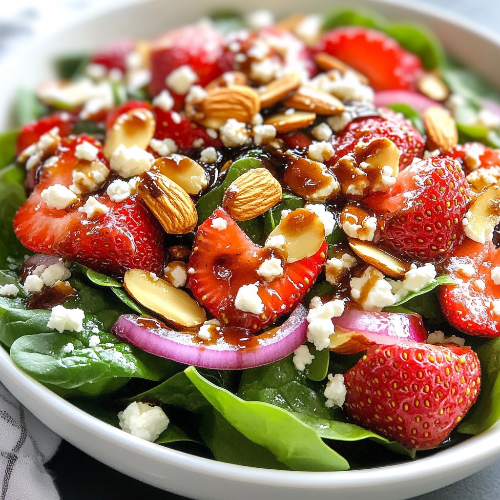 Erdbeer Mandel Spinat Salad Frisch und Gesund Genießen