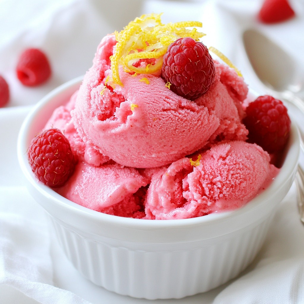 Raspberry Lemon Sorbet fruchtig und erfrischend lecker