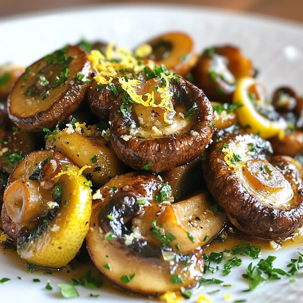 Knoblauchbutter geröstete Champignons köstliches Rezept