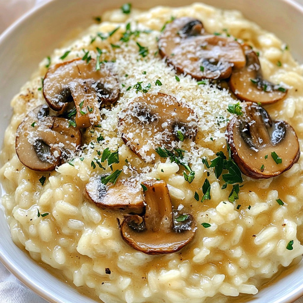 30-Minute Creamy Garlic Mushroom Risotto Rezept