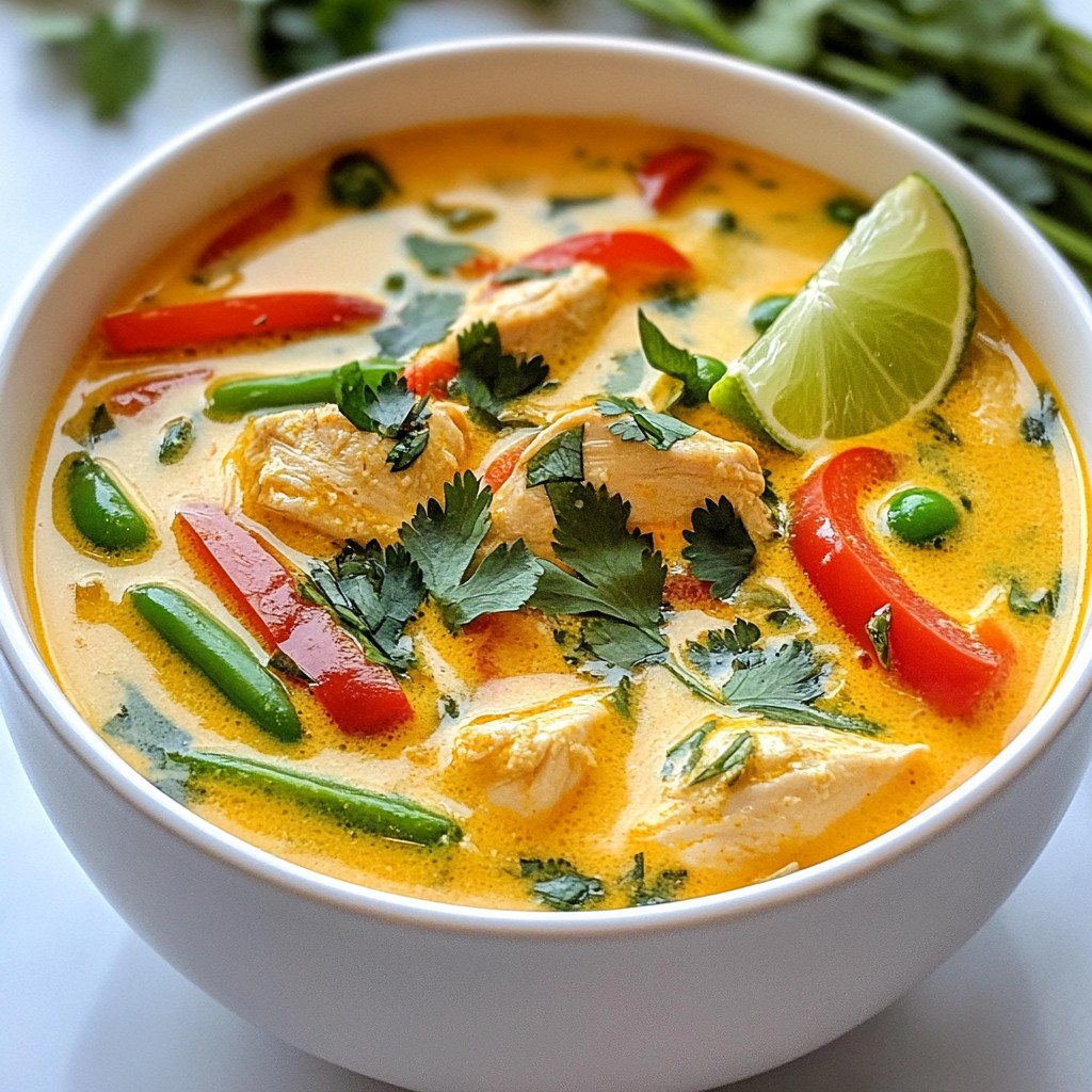 Thai Coconut Lime Chicken Soup Einfaches Rezept