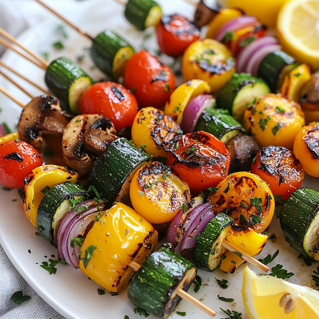 Lemon Herb Grilled Vegetable Skewers Einfaches Rezept