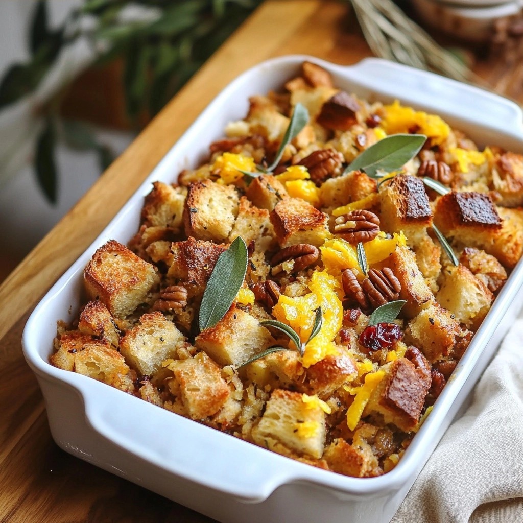 Festive Orange Sage Stuffing Einfache Beilage