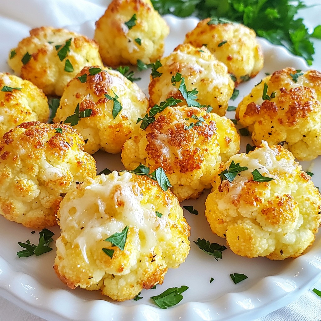 Knusprige Garlic Parmesan Cauliflower Bites Rezept