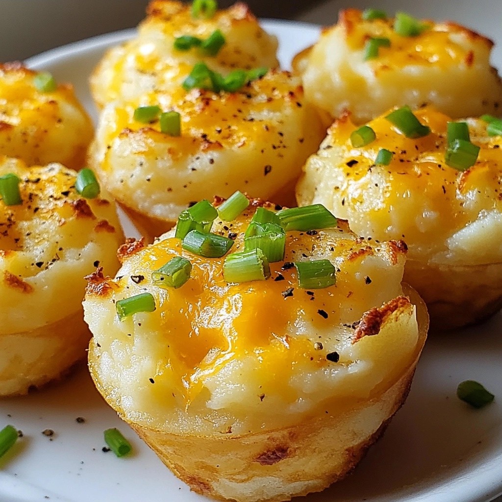 Cremige einfache Beilage Cheddar Mashed Potato Cups