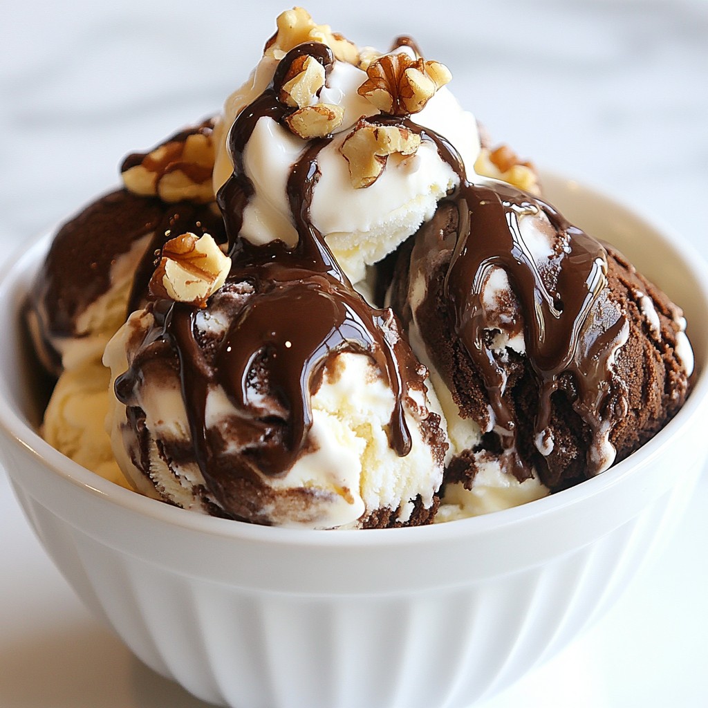 Schokoladenfudge-Brownie-Eiscreme mit Genuss Rezept