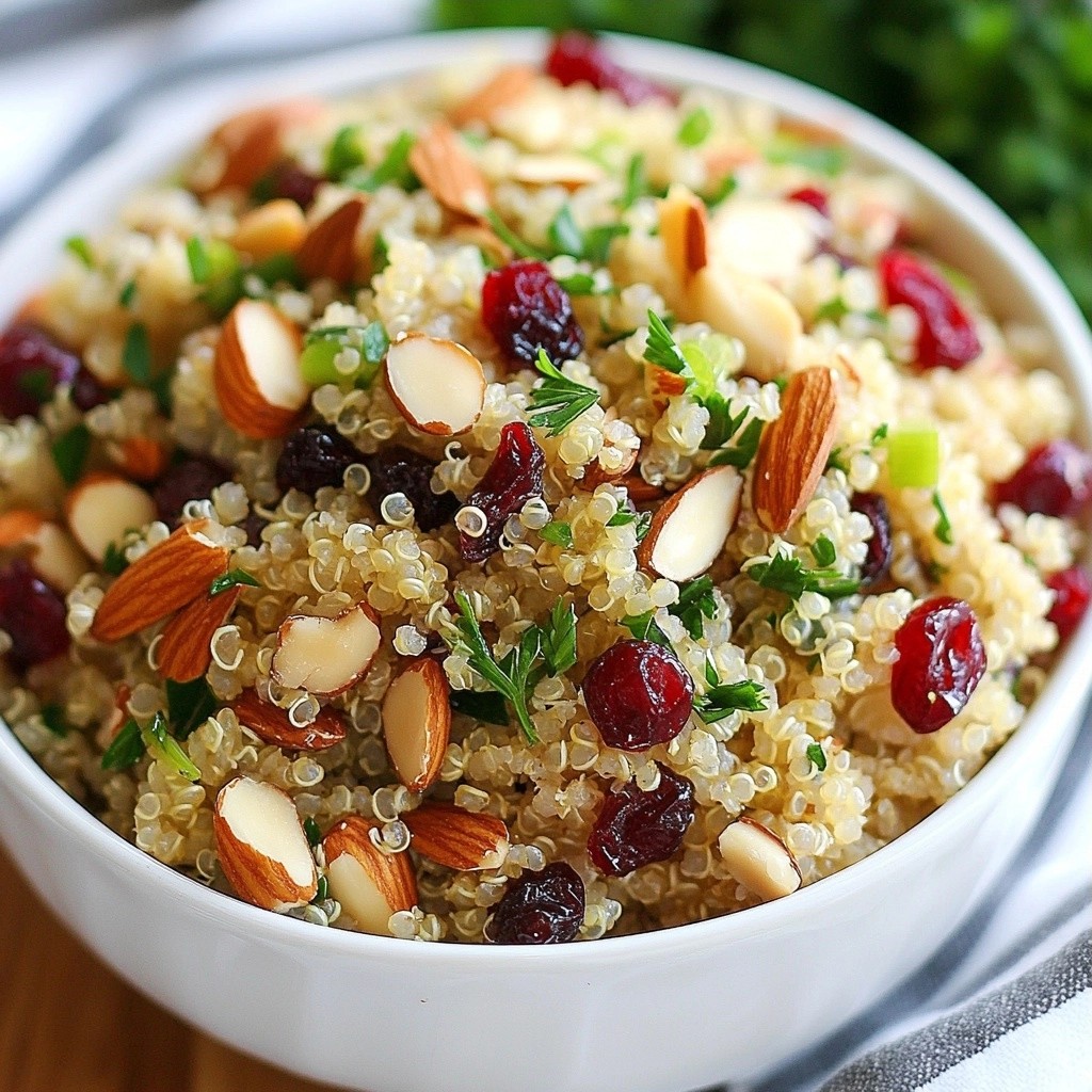 Holiday side dish Cranberry Almond Quinoa Rezept einfach