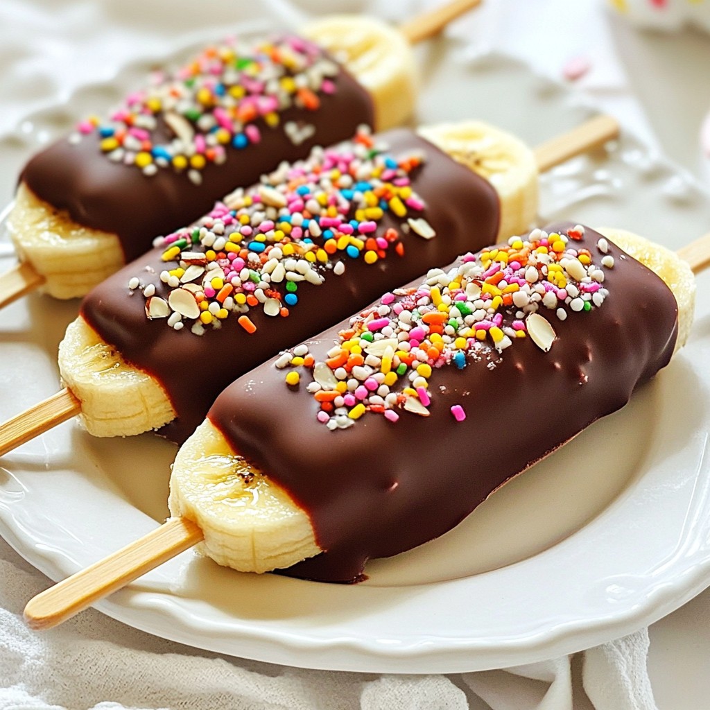 Schokoladenüberzogene Bananen-Lollis einfache Anleitung