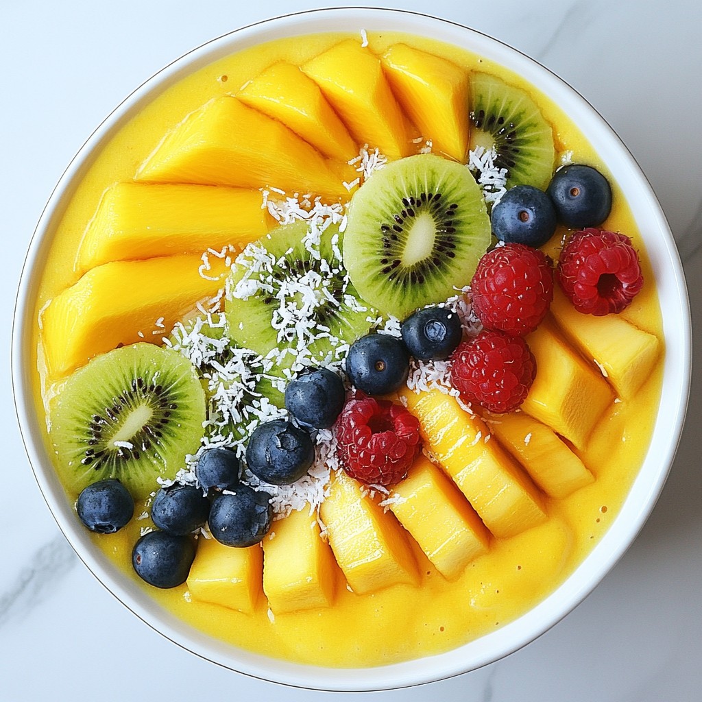 Mango Coconut Smoothie Bowl Frisch und Nahrhaft