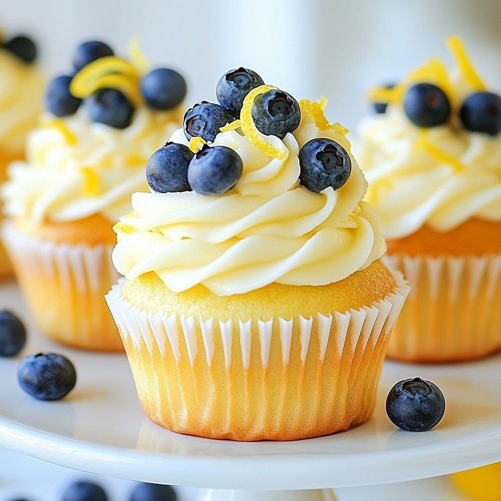 Blaubeer Zitronen Cupcakes Einfaches Rezept zubereiten