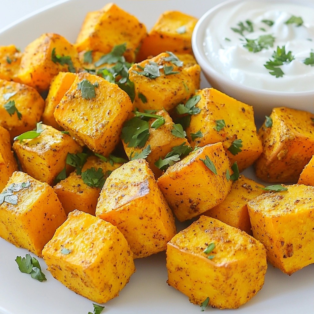 Savory easy side dish Curried Sweet Potato Bites