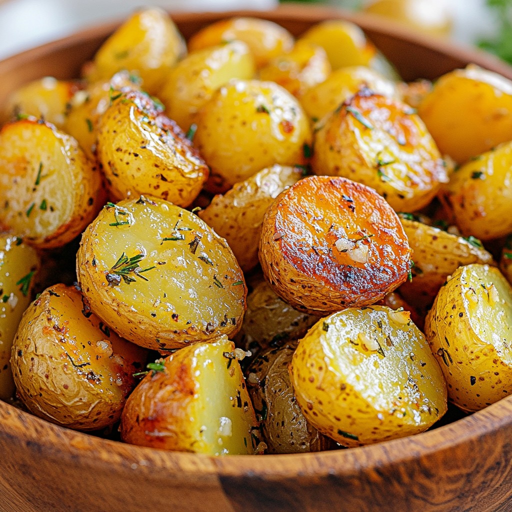 Garlic Herb Roasted Baby Potatoes Einfaches Rezept