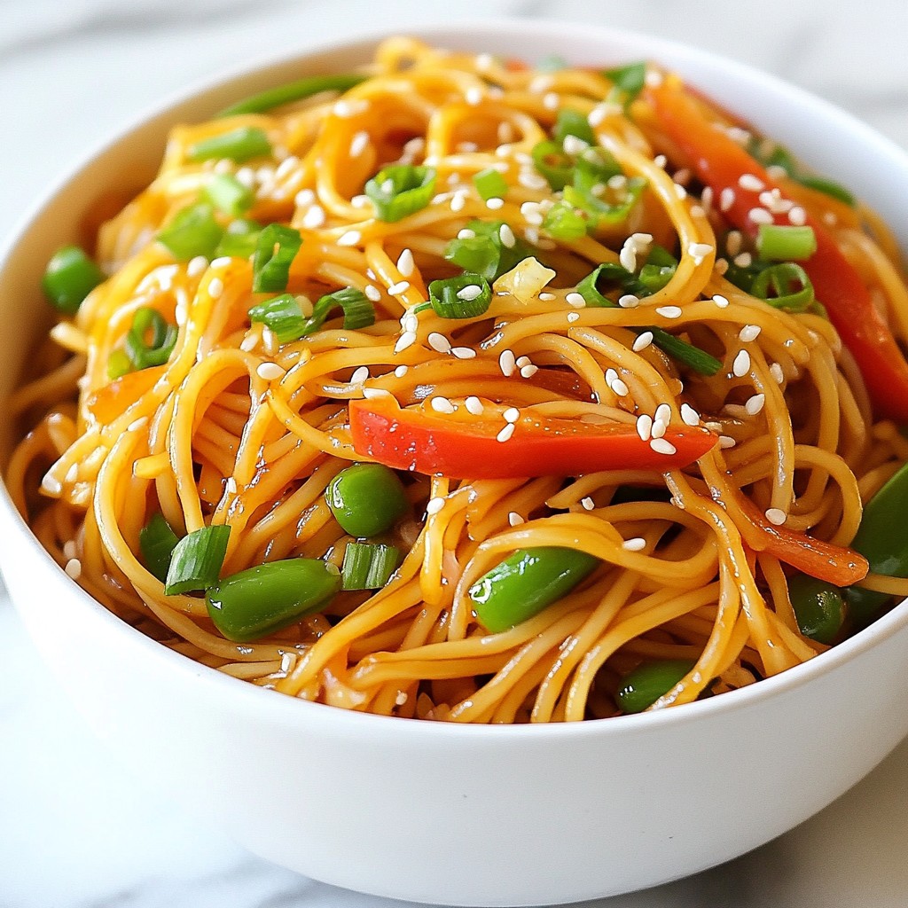 Süße Chili Knoblauch Nudeln Einfaches und schnelles Rezept